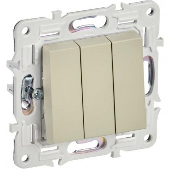 Выключатель 3-клавишный IEK SKANDY 10А SK-V11B бежевый SK-V30-0-10-K10